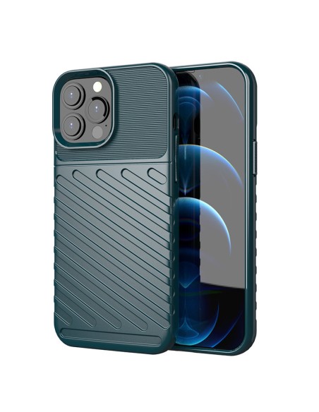 Thunder Case, lankstus šarvuotas dėklas, dangtelis iPhone 13 Pro Max, žalias Thunder Case, lankstus šarvuotas dėklas, dangtelis iPhone 13 Pro Max, žalias