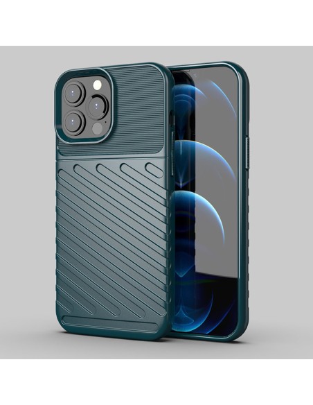 Thunder Case, lankstus šarvuotas dėklas, dangtelis iPhone 13 Pro Max, žalias Thunder Case, lankstus šarvuotas dėklas, dangtelis iPhone 13 Pro Max, žalias