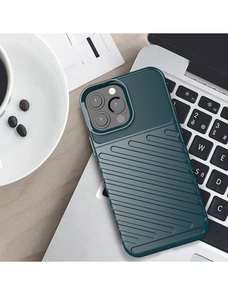 Thunder Case, lankstus šarvuotas dėklas, dangtelis iPhone 13 Pro Max, žalias Thunder Case, lankstus šarvuotas dėklas, dangtelis iPhone 13 Pro Max, žalias
