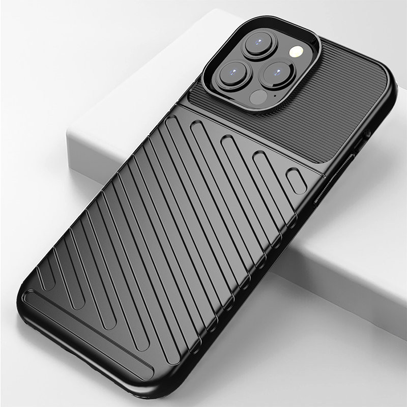 Thunder Case, lankstus šarvuotas dėklas, dangtelis iPhone 13 Pro Max, žalias