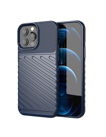 Thunder Case, lankstus šarvuotas dėklas, dangtelis iPhone 13 Pro Max, mėlynas