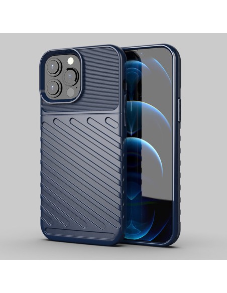 Thunder Case, lankstus šarvuotas dėklas, dangtelis iPhone 13 Pro Max, mėlynas