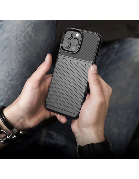 Thunder Case, lankstus šarvuotas dėklas, dangtelis iPhone 13 Pro Max, mėlynas