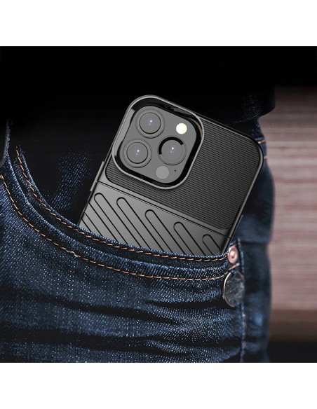 Thunder Case, lankstus šarvuotas dėklas, dangtelis iPhone 13 Pro Max, mėlynas