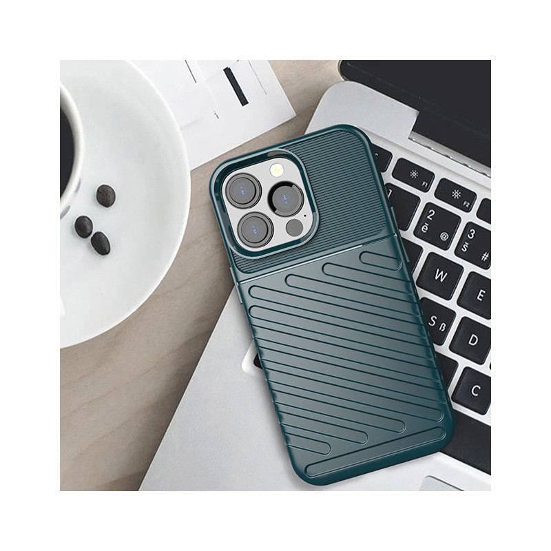 Thunder Case, lankstus šarvuotas dėklas, dangtelis iPhone 13 Pro, žalias