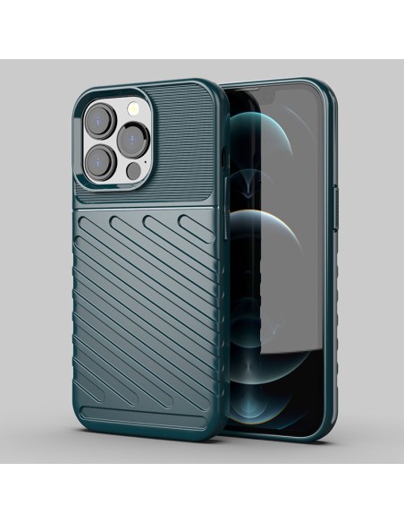 Thunder Case, lankstus šarvuotas dėklas, dangtelis iPhone 13 Pro, žalias