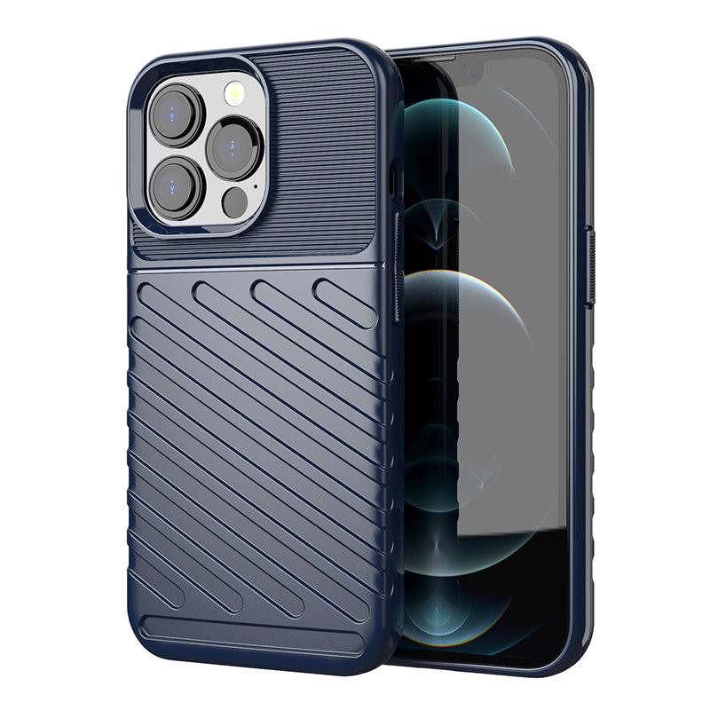 Thunder Case, lankstus šarvuotas dėklas, dangtelis iPhone 13 Pro, mėlynas Thunder Case, lankstus šarvuotas dėklas, dangtelis iPhone 13 Pro, mėlynas