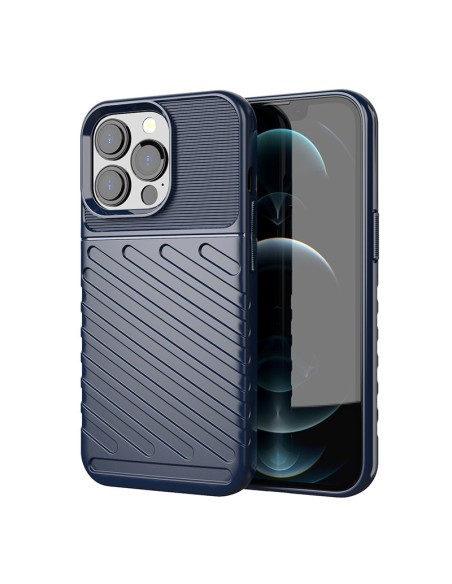 Thunder Case, lankstus šarvuotas dėklas, dangtelis iPhone 13 Pro, mėlynas