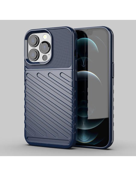 Thunder Case, lankstus šarvuotas dėklas, dangtelis iPhone 13 Pro, mėlynas