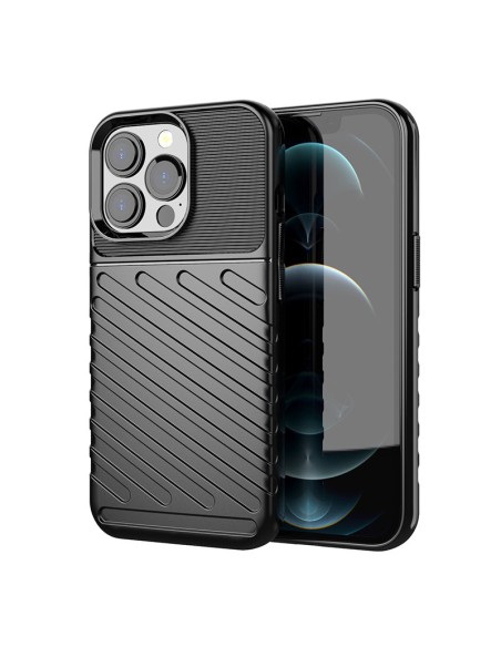 Thunder Case, lankstus šarvuotas dėklas, dangtelis iPhone 13 Pro, juodas Thunder Case, lankstus šarvuotas dėklas, dangtelis iPhone 13 Pro, juodas