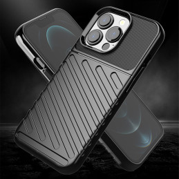 Thunder Case, lankstus šarvuotas dėklas, dangtelis iPhone 13 Pro, juodas