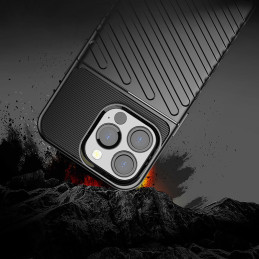 Thunder Case, lankstus šarvuotas dėklas, dangtelis iPhone 13 Pro, juodas