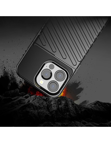 Thunder Case, lankstus šarvuotas dėklas, dangtelis iPhone 13 Pro, juodas Thunder Case, lankstus šarvuotas dėklas, dangtelis iPhone 13 Pro, juodas