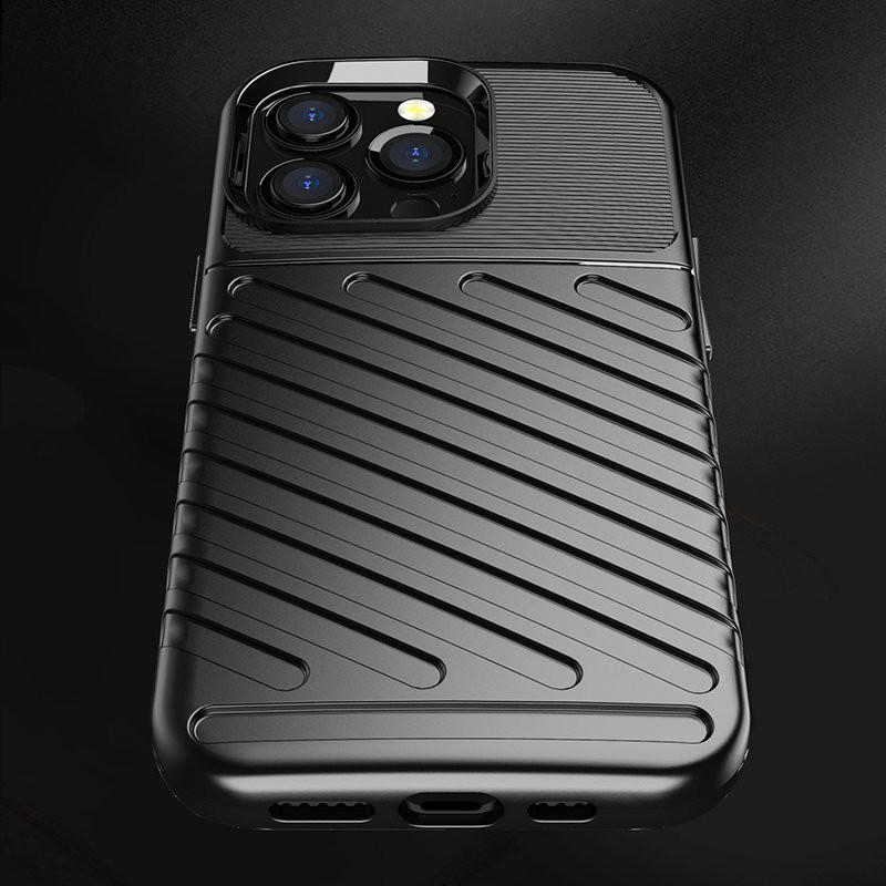 Thunder Case, lankstus šarvuotas dėklas, dangtelis iPhone 13 Pro, juodas