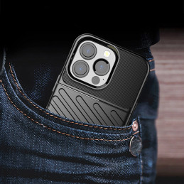 Thunder Case, lankstus šarvuotas dėklas, dangtelis iPhone 13 Pro, juodas