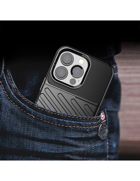 Thunder Case, lankstus šarvuotas dėklas, dangtelis iPhone 13 Pro, juodas Thunder Case, lankstus šarvuotas dėklas, dangtelis iPhone 13 Pro, juodas