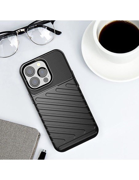 Thunder Case, lankstus šarvuotas dėklas, dangtelis iPhone 13 Pro, juodas Thunder Case, lankstus šarvuotas dėklas, dangtelis iPhone 13 Pro, juodas