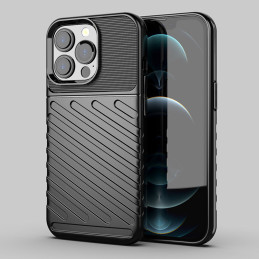 Thunder Case, lankstus šarvuotas dėklas, dangtelis iPhone 13 Pro, juodas