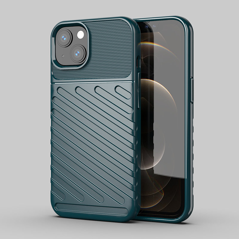 Thunder Case, lankstus šarvuotas dėklas, dangtelis iPhone 13, žalias