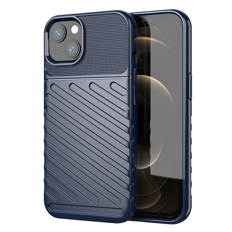 Thunder Case lankstus šarvuotas dėklas iPhone 13 mini mėlynai