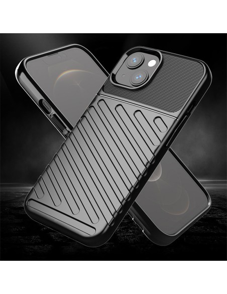 Thunder Case, lankstus šarvuotas dėklas, dangtelis iPhone 13 mini, juodas