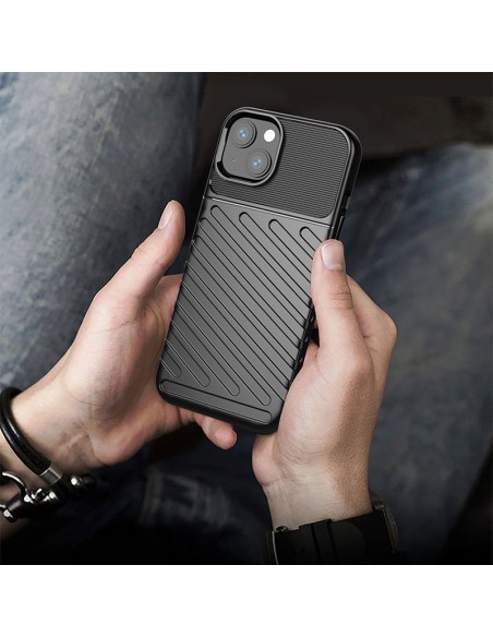 Thunder Case, lankstus šarvuotas dėklas, dangtelis iPhone 13 mini, juodas