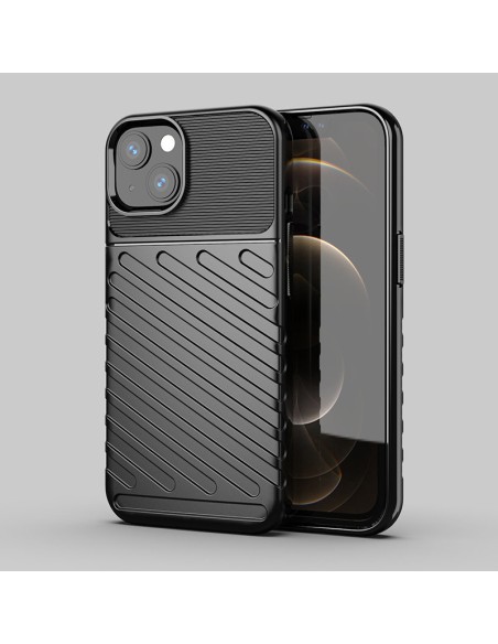 Thunder Case, lankstus šarvuotas dėklas, dangtelis iPhone 13 mini, juodas