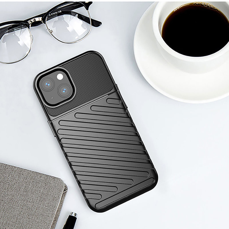 Thunder Case, lankstus šarvuotas dėklas, dangtelis iPhone 13 mini, juodas