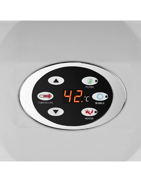 Pripučiama sodo sūkurinė vonia su masažu 6 asmenims 42C 900 l juoda Pripučiama sodo sūkurinė vonia su masažu 6 asmenims 42C 900 l juoda