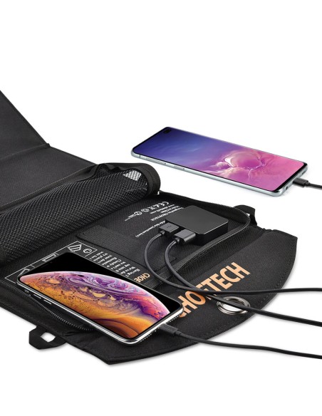 Saulės įkroviklis saulės USB sulankstomas 19W 2xUSB juodas