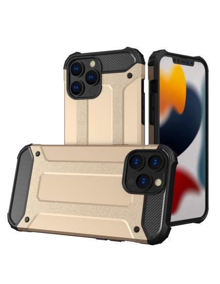 Hybrid Armor šarvuotas hibridinis dėklo dangtelis skirtas iPhone 13 Pro gold