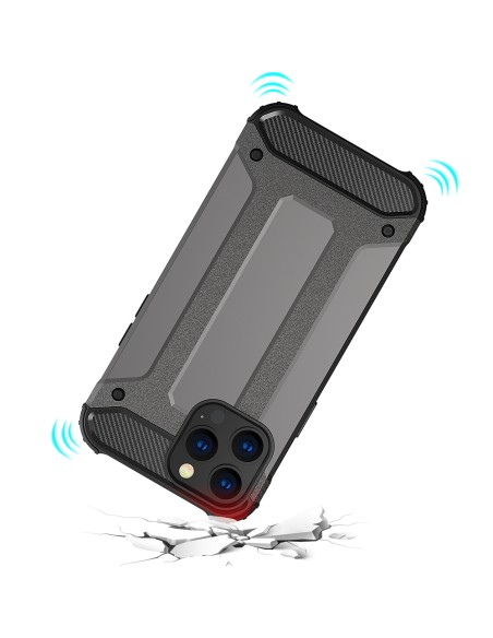 Hybrid Armor šarvuotas hibridinis dėklas, dangtelis iPhone 13 Pro, sidabrinis Hybrid Armor šarvuotas hibridinis dėklas, dangtelis iPhone 13 Pro, sidabrinis