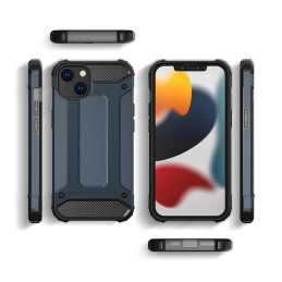 Hybrid Armor šarvuotas hibridinis dėklas, dangtelis iPhone 13, sidabrinis