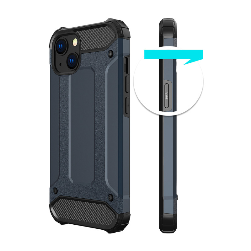 Hybrid Armor šarvuotas hibridinis dėklas, dangtelis iPhone 13 mini, sidabrinis