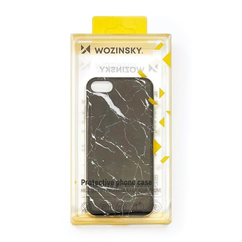 Wozinsky Marble gelio dėklas marmurinis dangtelis iPhone 13 mini juodas