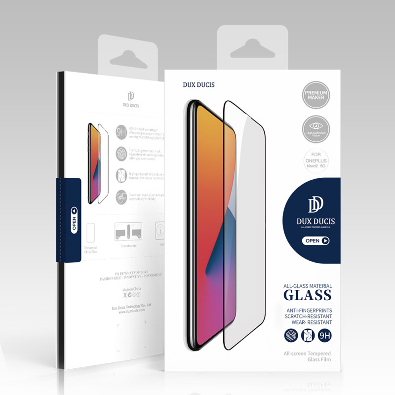 Dux Ducis 9D grūdintas stiklas patvarus 9H grūdintas stiklas visam ekranui su rėmeliu OnePlus Nord N200 5G juodas (tinka...