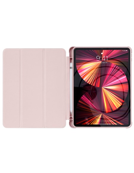 Stovo planšetinio kompiuterio dėklas išmanusis dangtelis, skirtas iPad Pro 12,9 colių 2021 m. su stovo funkcija rožinė Stovo planšetinio kompiuterio dėklas išmanusis dangtelis, skirtas iPad Pro 12,9 colių 2021 m. su stovo funkcija rožinė