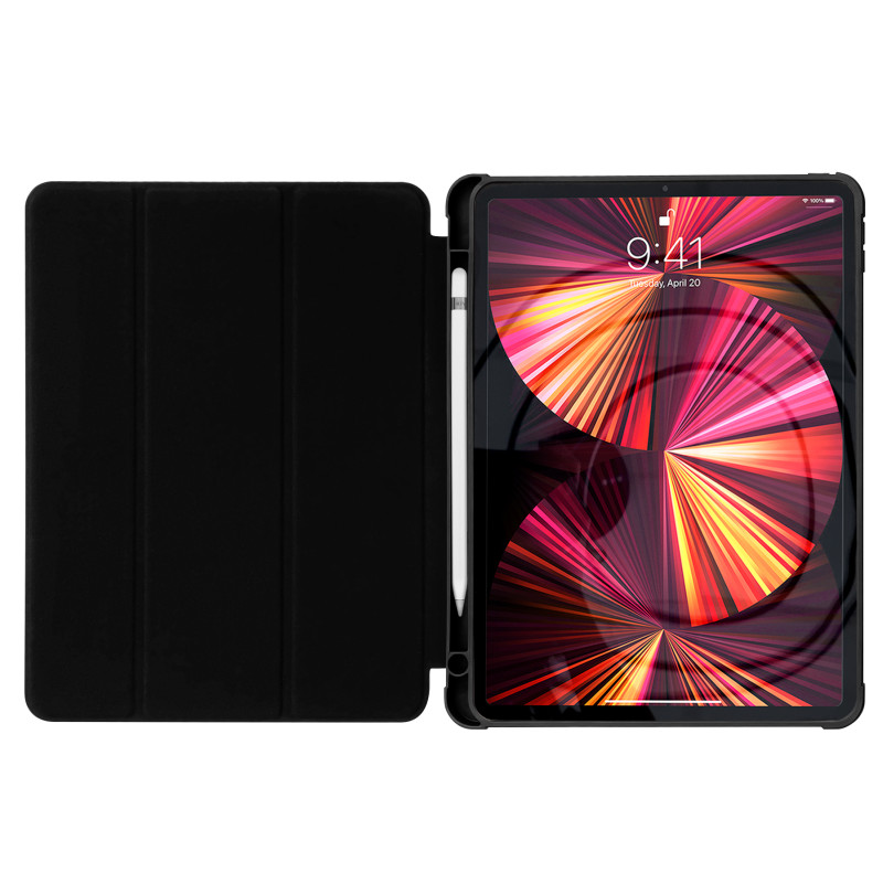 Stovo planšetinio kompiuterio dėklas Smart Cover iPad Air 2020 / 2022 su stovo funkcija juodas