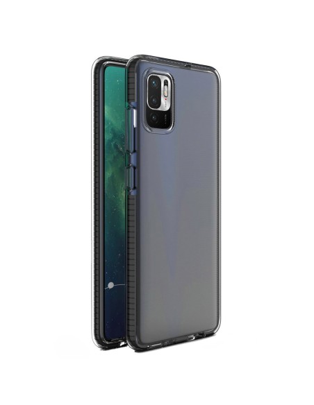 „Spring Case Cover“ gelio dėklas su spalvingu rėmeliu, skirtas „Xiaomi Redmi Note 10 5G“ / „Poco M3 Pro Black“