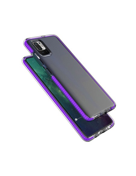 „Spring Case Cover“ gelio dėklas su spalvingu rėmeliu, skirtas „Xiaomi Redmi Note 10 5G“ / „Poco M3 Pro Black“