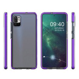 „Spring Case Cover“ gelio dėklas su spalvingu rėmeliu, skirtas „Xiaomi Redmi Note 10 5G“ / „Poco M3 Pro“ tamsiai mėlynai