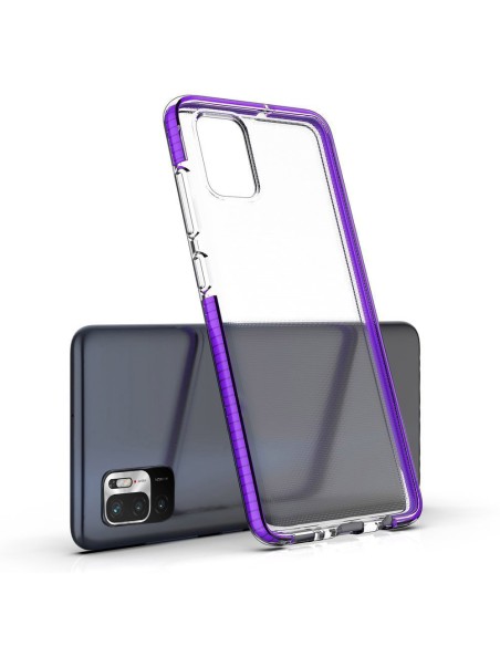 „Spring Case Cover“ gelio dėklas su spalvingu rėmeliu, skirtas „Xiaomi Redmi Note 10 5G“ / „Poco M3 Pro“ tamsiai mėlynai