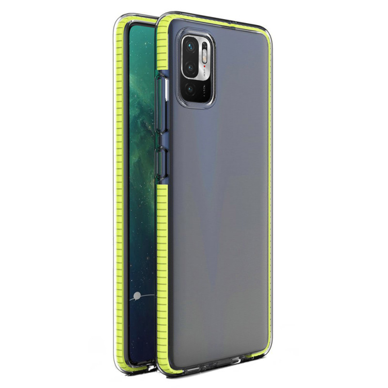 Spring Case Cover Gel Dėklas su spalvingu rėmeliu, skirtas Xiaomi Redmi Note 10 5G / Poco M3 Pro Yellow Spring Case Cover Gel Dėklas su spalvingu rėmeliu, skirtas Xiaomi Redmi Note 10 5G / Poco M3 Pro Yellow