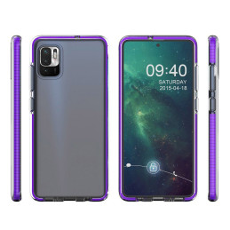 Spring Case Cover Gel Dėklas su spalvingu rėmeliu, skirtas Xiaomi Redmi Note 10 5G / Poco M3 Pro Yellow