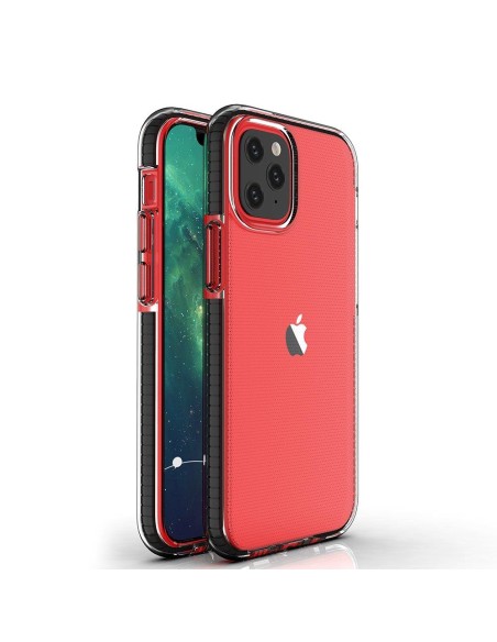 Spring Case, gelinis dėklas su spalvingu rėmeliu, skirtas iPhone 13 Pro Max, juodas