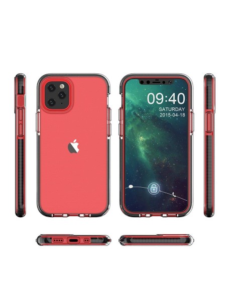Spring Case, gelinis dėklas su spalvingu rėmeliu, skirtas iPhone 13 Pro Max, juodas