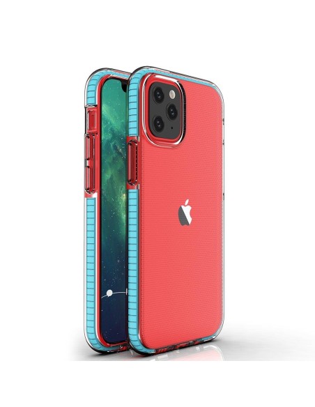Spring Case, gelinis dėklas su spalvingu rėmeliu, skirtas iPhone 13 Pro, šviesiai mėlynas