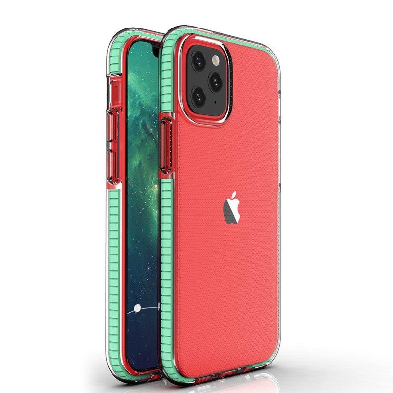 Spring Case, gelinis dėklas su spalvingu rėmeliu iPhone 13 mini, mėtų Spring Case, gelinis dėklas su spalvingu rėmeliu iPhone 13 mini, mėtų