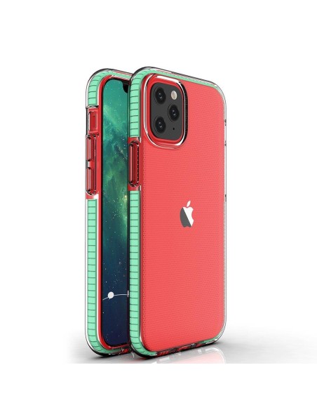 Spring Case, gelinis dėklas su spalvingu rėmeliu iPhone 13 mini, mėtų