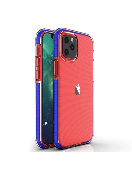 Spring Case, gelinis dėklas su spalvingu rėmeliu iPhone 13 mini, tamsiai mėlynas
